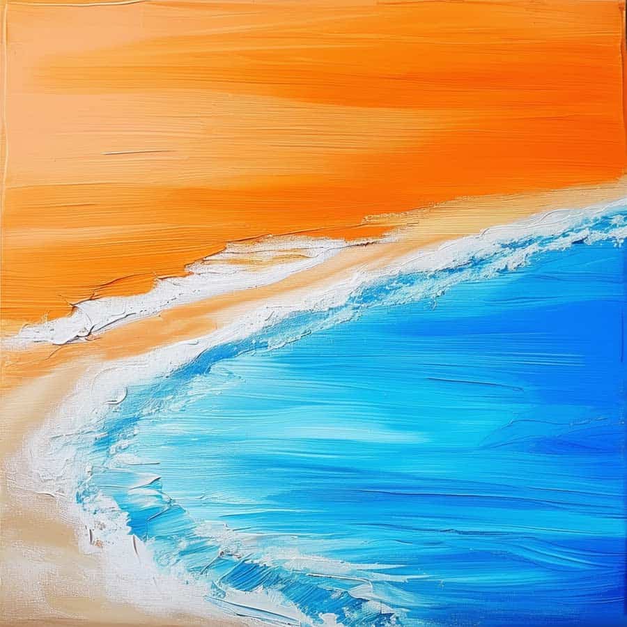 Blau und Orange auf einem Strand-Meer-Bild (NF)