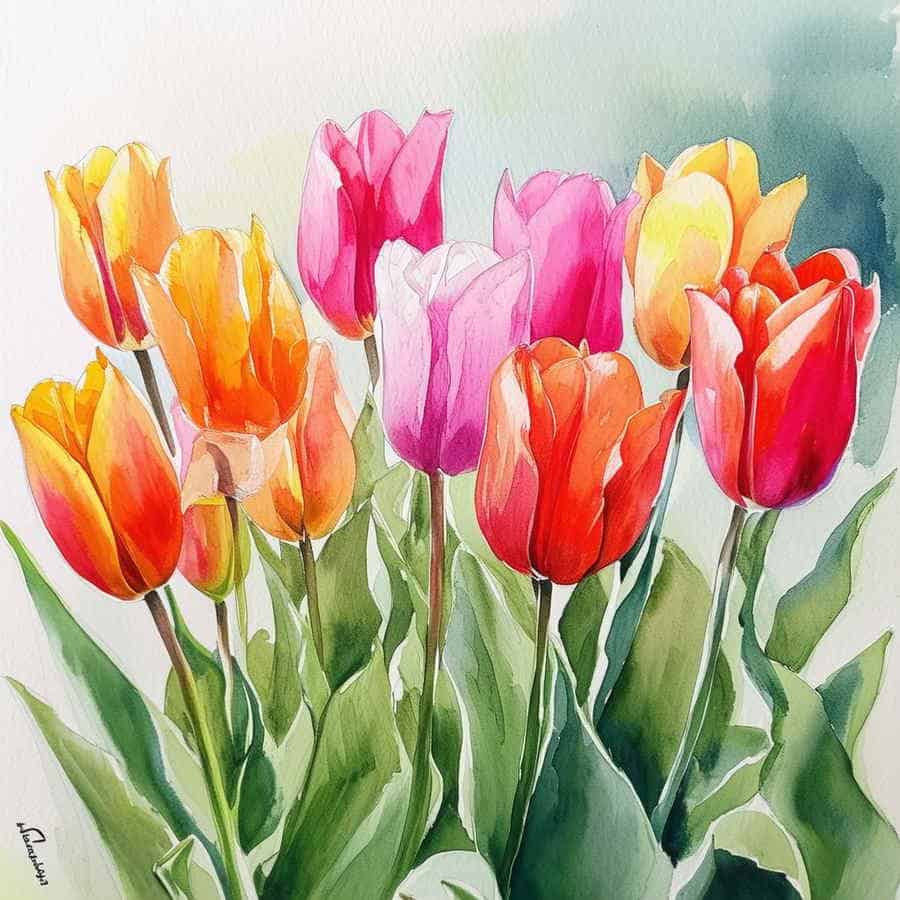 Du betrachtest gerade Aquarell Tulpen malen