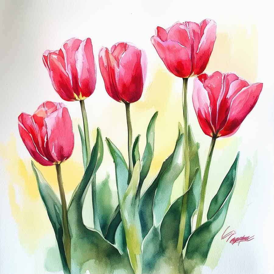 Tulpen gemalt mit Aquarell (NF)